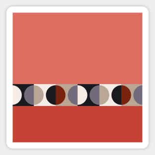 suprematism moon || tomato pink Magnet